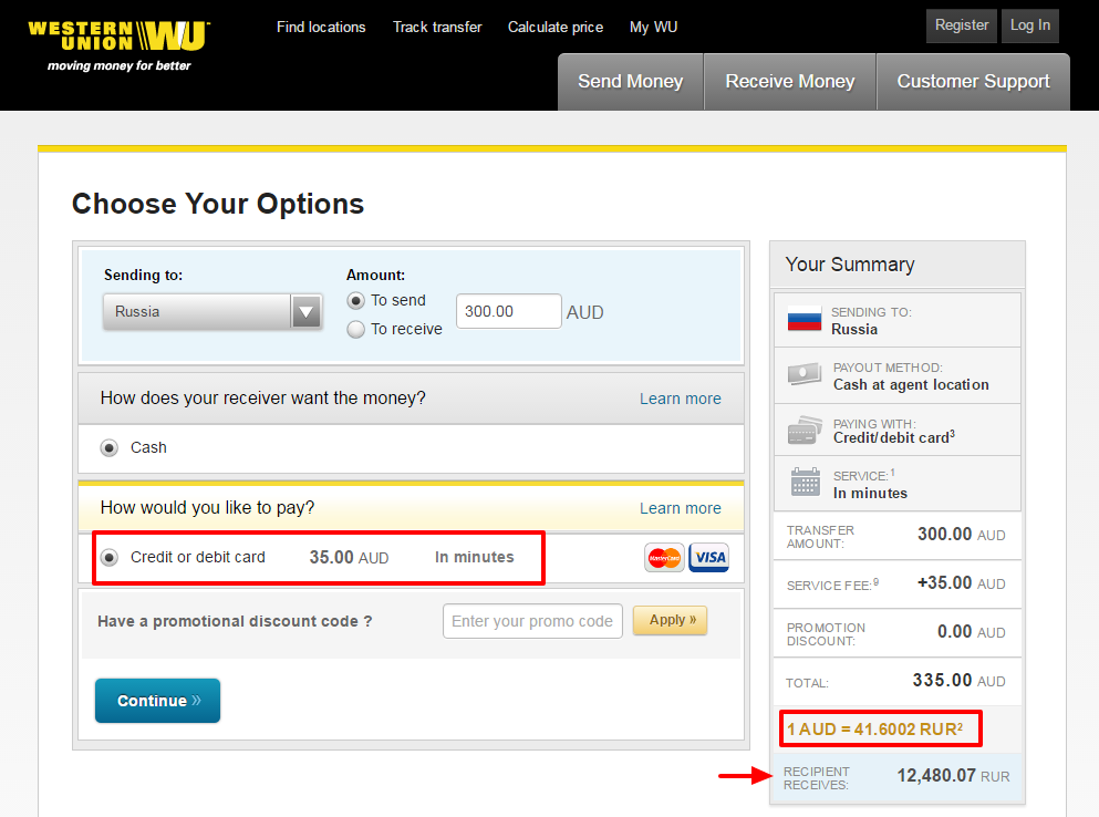 Paypal Western Union