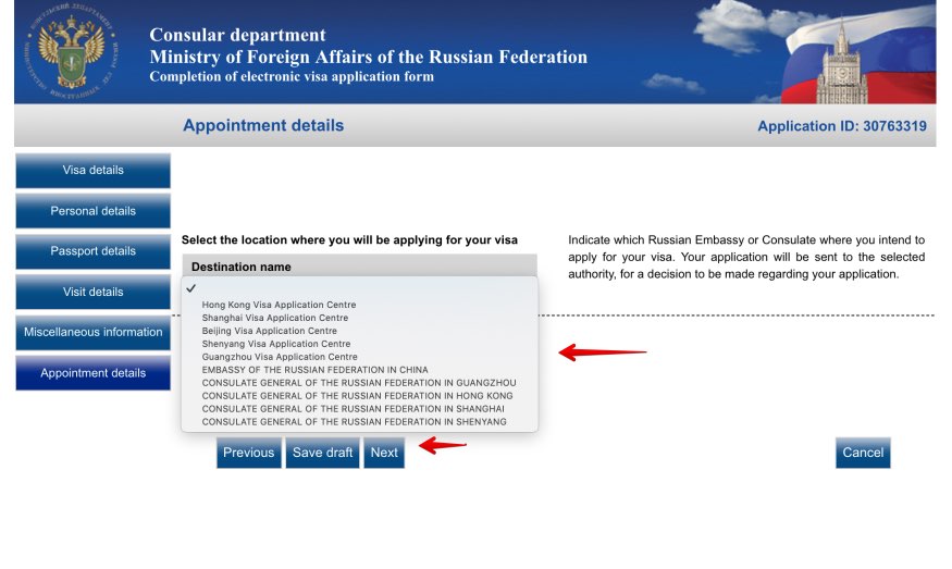 Fill in Russian Visa Application for Chinese Citizen 9