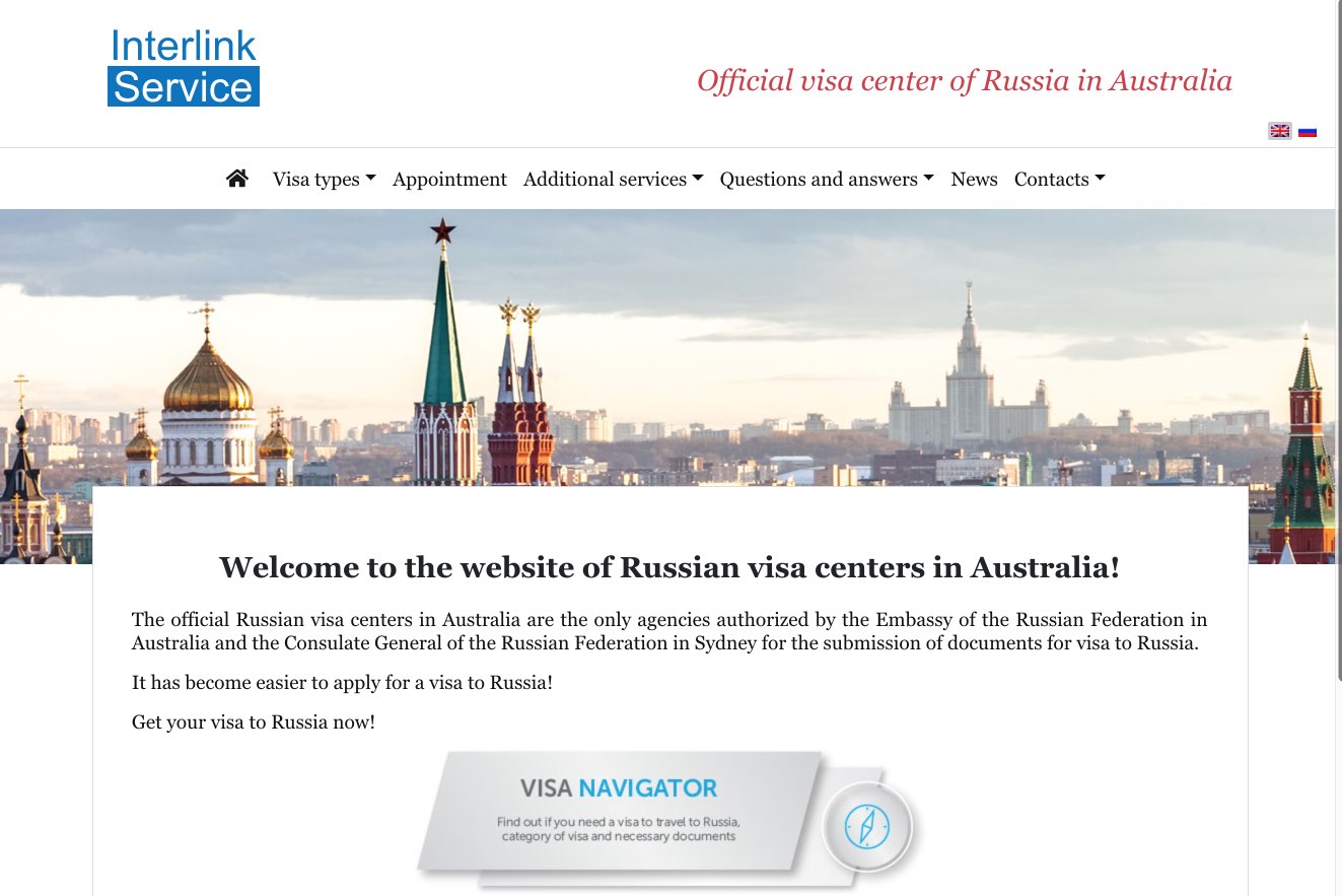 Visa center of Russia in Australia