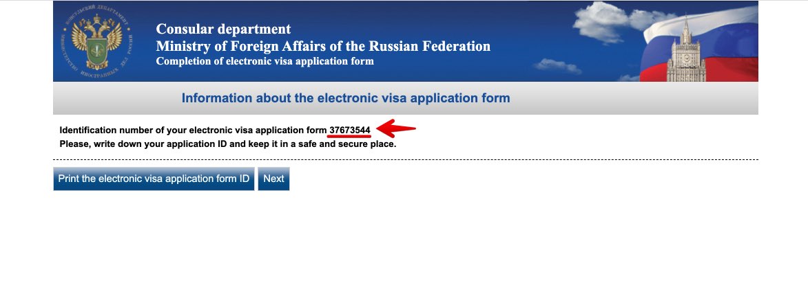 Get Russian visa in New Zealand - Completion of electronic visa application form 3